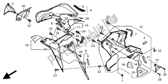 All parts for the Lower Cowl (r.) of the Honda CBR 600 RR 2012