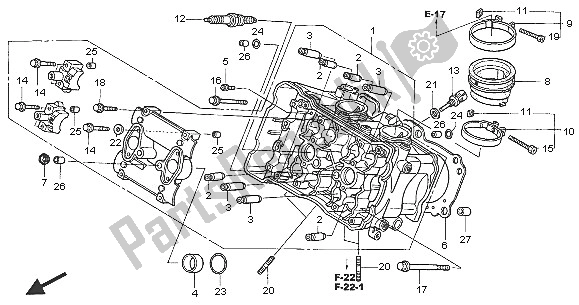 Tutte le parti per il Testata (anteriore) del Honda VFR 800 2005