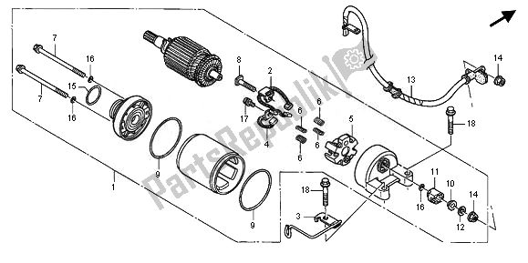 All parts for the Starting Motor of the Honda XL 700 VA Transalp 2011