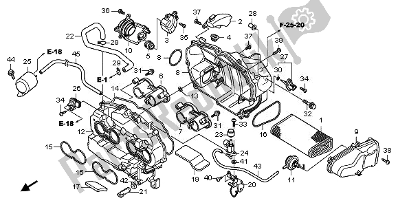 Todas as partes de Filtro De Ar do Honda CBF 1000F 2010