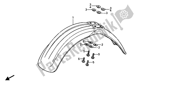 Todas las partes para Guardabarros Delantero de Honda CR 125R 1988