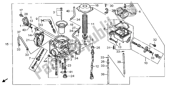 Todas las partes para Carburador de Honda TRX 350 FE Rancher 4X4 ES 2001