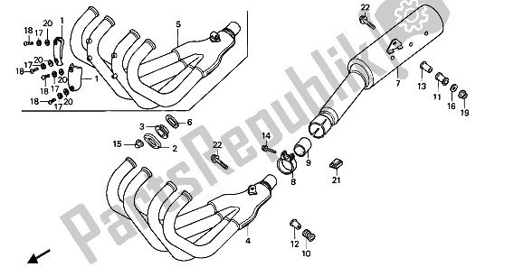Todas as partes de Silenciador De Exaustão do Honda CBR 600F 1990
