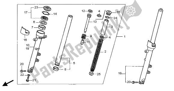 Tutte le parti per il Forcella Anteriore del Honda CB 600F2 Hornet 2002