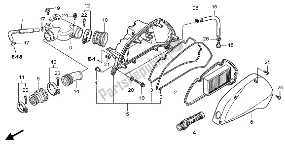 Tutte le parti per il Filtro Dell'aria del Honda PES 150 2006