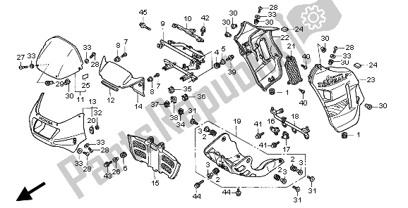 All parts for the Cowl of the Honda XL 600V Transalp 1997