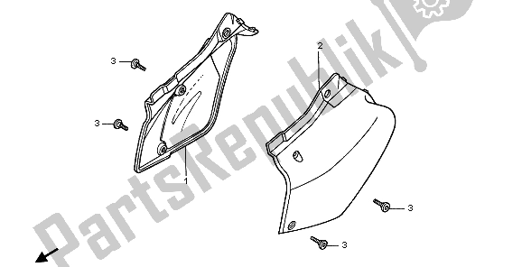All parts for the Side Cover of the Honda XR 400R 1998