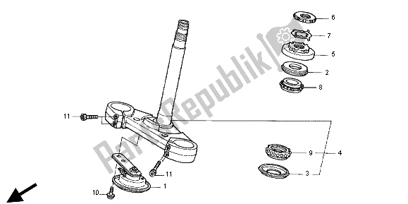 All parts for the Steering Stem of the Honda CB 1300X4 1998