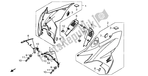 All parts for the Front Cowl of the Honda CBF 1000 FA 2011