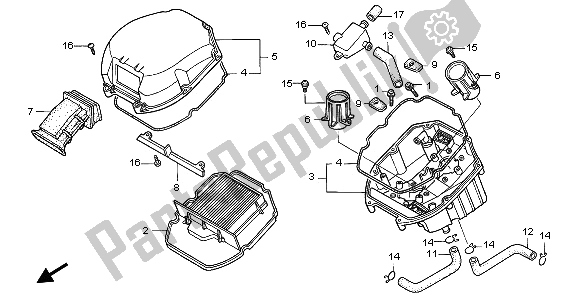 Todas las partes para Filtro De Aire de Honda XL 1000V 2002