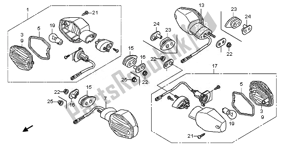 Todas as partes de Piscadela do Honda CB 600 FA Hornet 2011