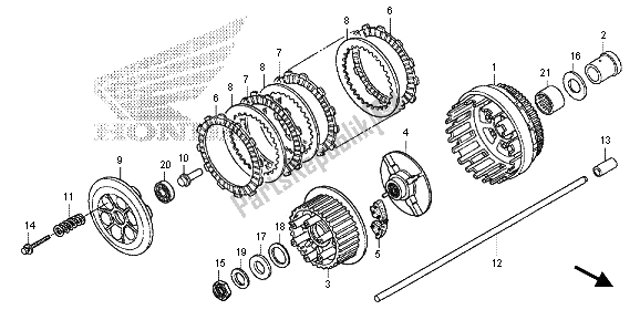 All parts for the Clutch of the Honda VT 1300 CXA 2013