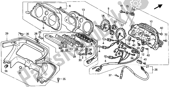 Todas as partes de Metro (mph) do Honda CBR 1000F 1991