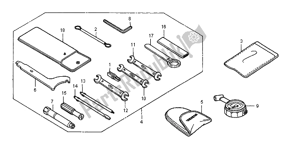 All parts for the Tools of the Honda CB 600F Hornet 2001