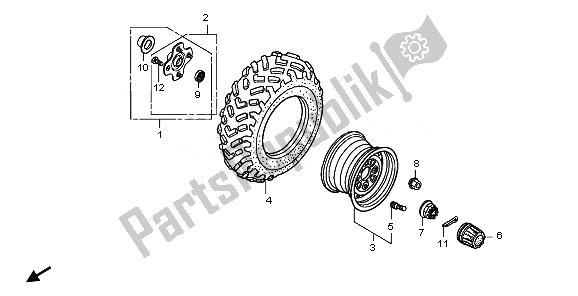 All parts for the Rear Wheel of the Honda TRX 500 FE Foretrax Foreman ES 2011
