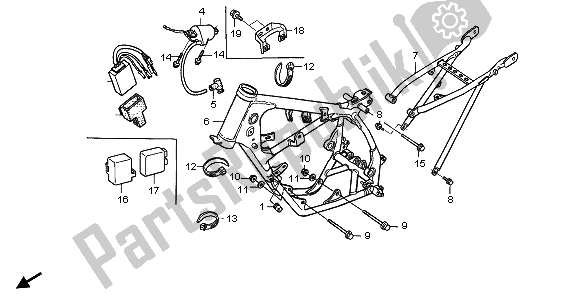 Todas las partes para Cuerpo Del Marco de Honda CR 85R SW 2006