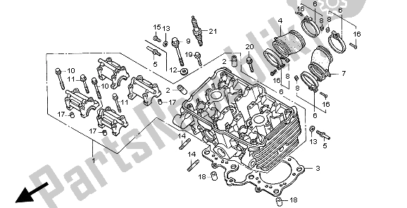 All parts for the Cylinder Head of the Honda CB 500S 1998