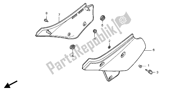 Todas las partes para Cubierta Lateral de Honda XR 600R 1997