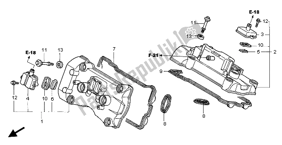 Todas las partes para Cubierta De Tapa De Cilindro de Honda VFR 800 2002