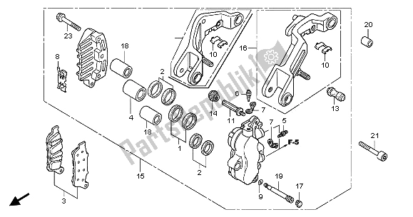 All parts for the L. Front Brake Caliper of the Honda GL 1800A 2003