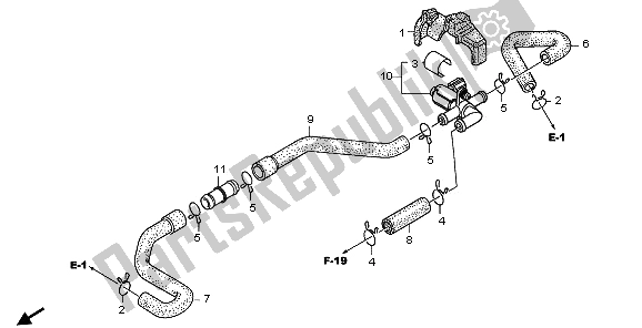 All parts for the Air Injection Valve of the Honda XL 700V Transalp 2009