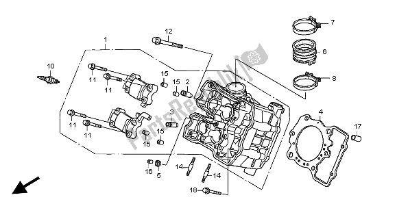 Tutte le parti per il Testata Anteriore del Honda XL 1000 VA 2004