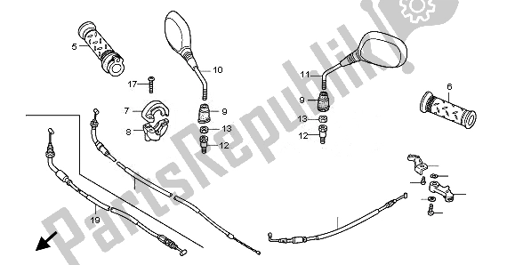 Toutes les pièces pour le Câble Et Miroir du Honda ANF 125 2008