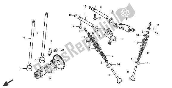 All parts for the Camshaft & Valve of the Honda TRX 400 FA Fourtrax Rancher AT 2005
