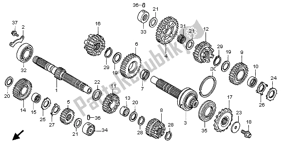 All parts for the Transmission of the Honda XL 1000V 1999