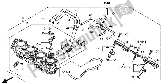 All parts for the Throttle Body of the Honda CBR 1000 RR 2011