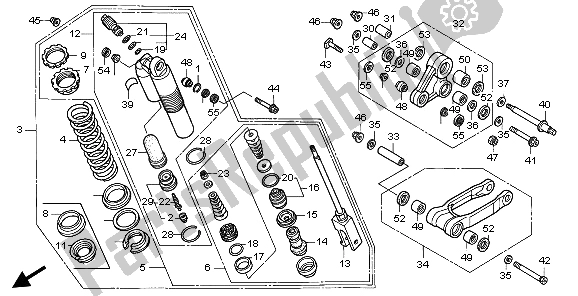 All parts for the Rear Cushion of the Honda CR 125R 1996