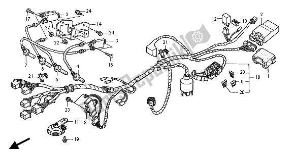 All parts for the Wire Harness of the Honda CB 600F Hornet 2001