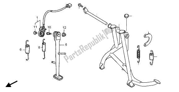 All parts for the Stand of the Honda CBF 600S 2007