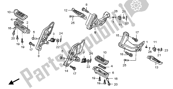 Todas as partes de Passo do Honda CB 1300 2007