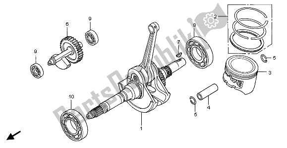 Todas las partes para Pistón Del Cigüeñal de Honda TRX 350 FE Fourtrax Rancher 4X4 ES 2000