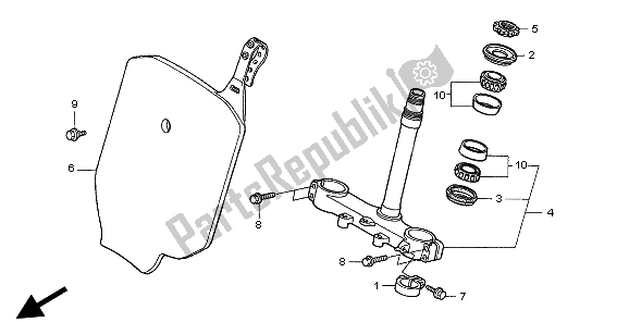 All parts for the Steering Stem of the Honda CR 85R SW 2003