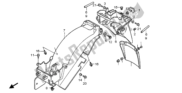 Todas las partes para Guardabarros Trasero de Honda NTV 650 1997