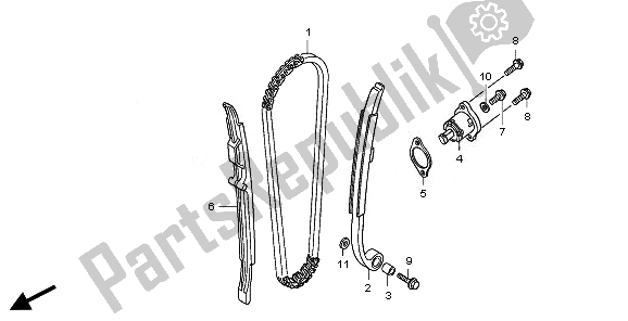 All parts for the Cam Chain & Tensioner of the Honda CRF 250X 2008