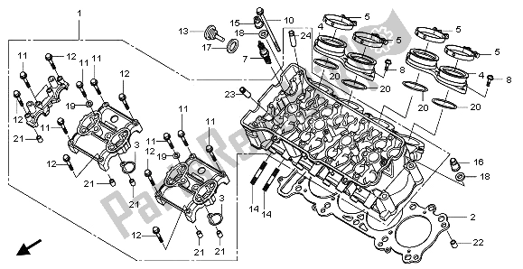 All parts for the Cylinder Head of the Honda CBR 1000 RR 2009