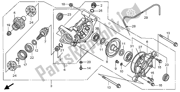 All parts for the Rear Final Gear of the Honda TRX 420 FA Fourtrax Rancher AT 2010