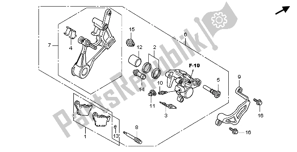 Tutte le parti per il Pinza Freno Posteriore del Honda CRF 150R SW 2007