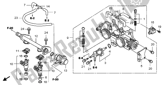 All parts for the Throttle Body of the Honda FJS 400A 2009