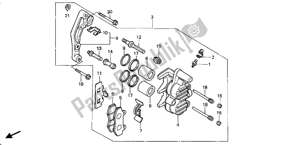 Toutes les pièces pour le étrier De Frein Avant du Honda XR 250R 1986