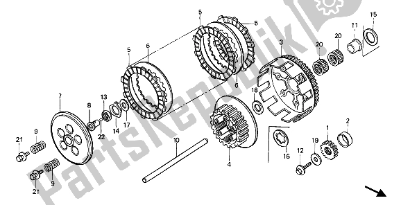 Todas las partes para Embrague de Honda CR 125R 1986