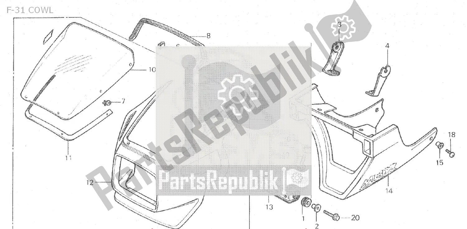 Toutes les pièces pour le F-31 Cowl du Honda MBX 125 1984