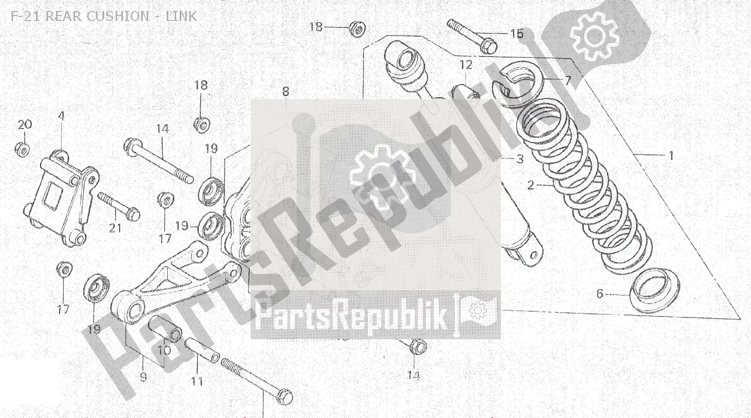 All parts for the F-21 Rear Cushion - Link of the Honda MBX 80 1983