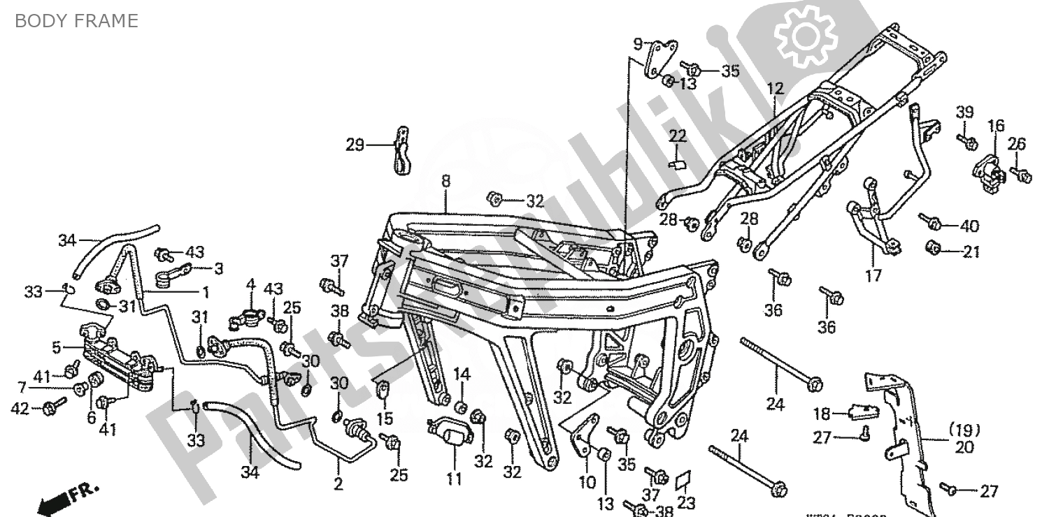 Todas las partes para Body Frame de Honda CBR 400 RR 1986