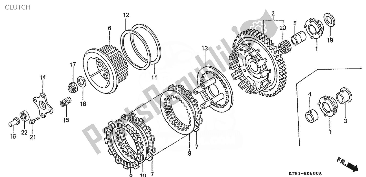 Todas las partes para Embrague de Honda CBR 400 RR 1986