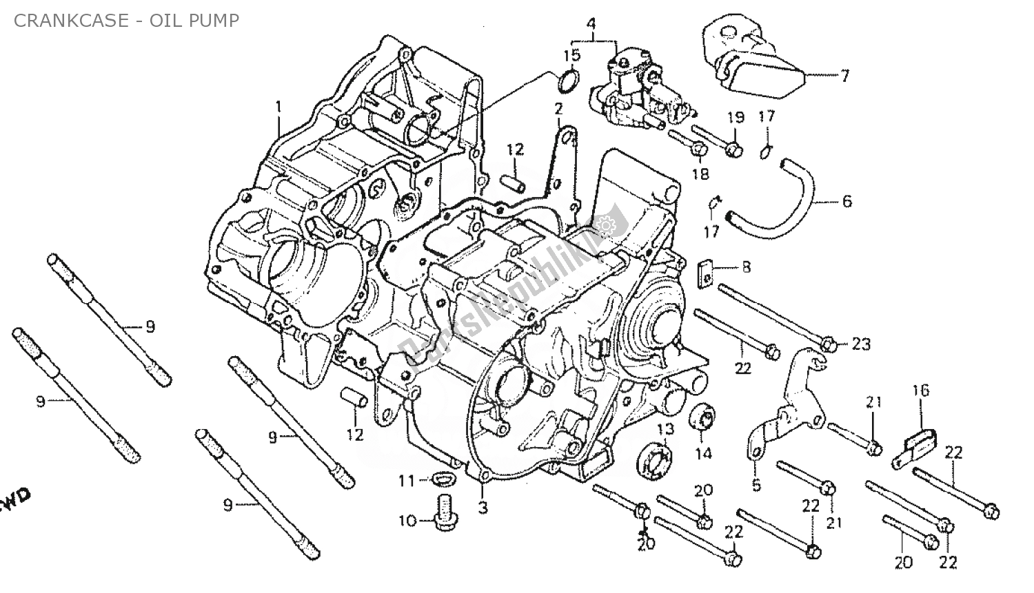 Wszystkie części do Crankcase - Oil Pump Honda MT 50 1980