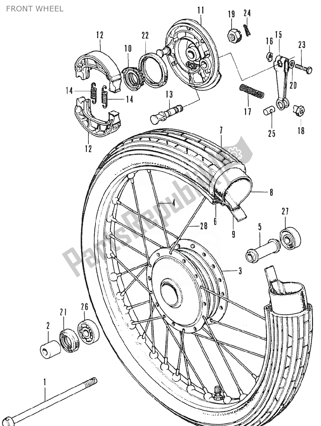 Wszystkie części do Przednie Ko? O Honda SS 50 1950 - 2023